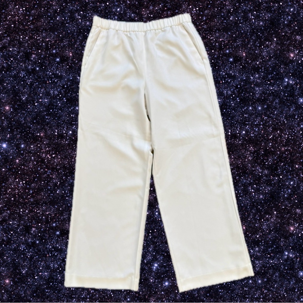 Banana Republic Ivory Elastic Waist Ankle Pants – Size M